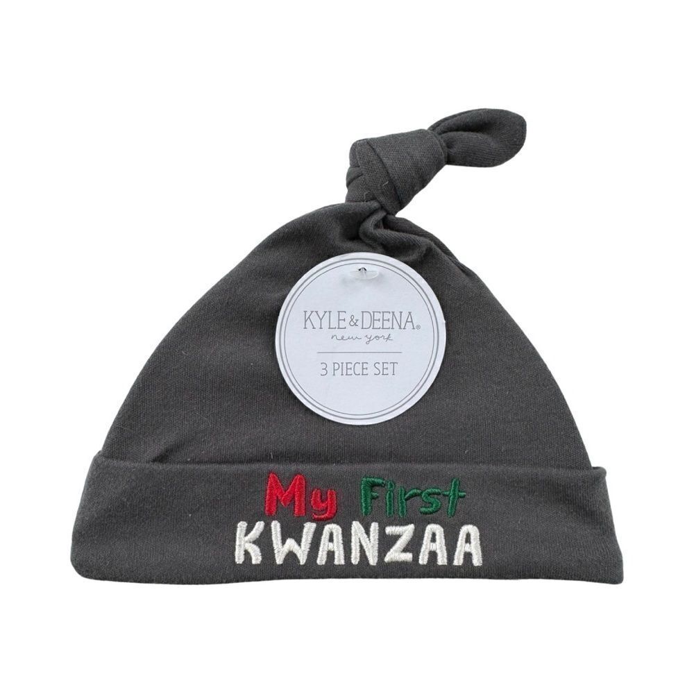 My 1st Kwanza Infant Newborn Embroidered Cotton Beanie Hat NWT